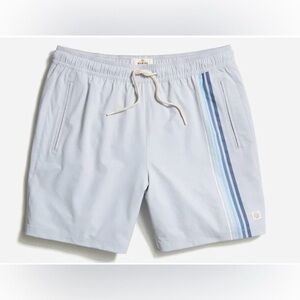 Marine Layer Saturday Sport Short 6” Light Grey Stripe Small S New